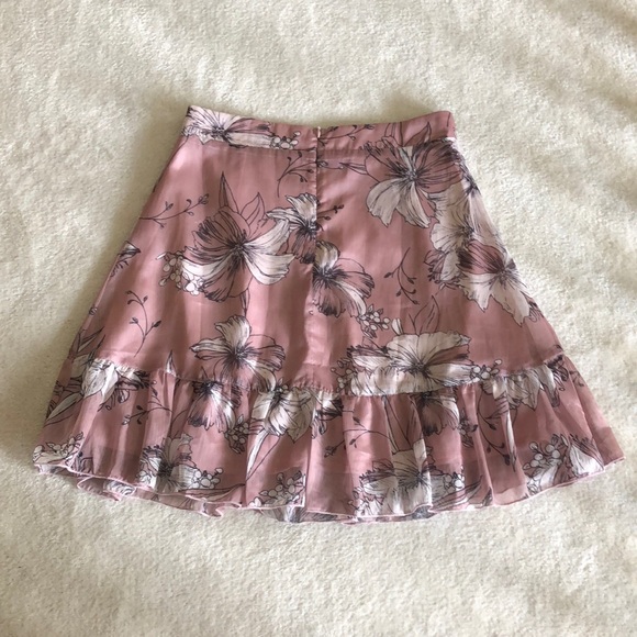 Toby Heart Ginger floral printed ruffle hem chiffon skirt - Picture 2 of 12